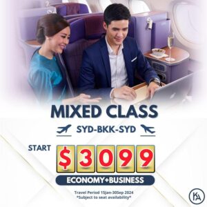 mixed class sys-bkk -syd start $3099