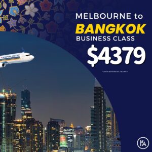 Melbourne to Bangkok Business Class $4379