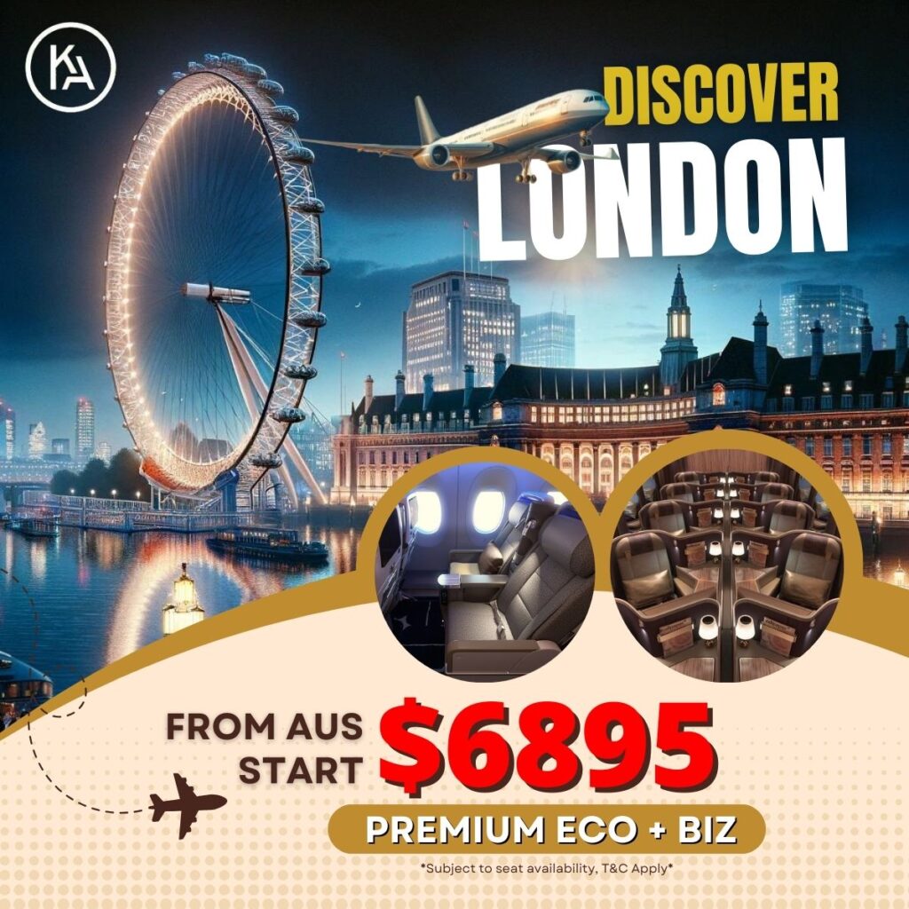 Discover London from Australia, Mixed Premium+BC starting $6895